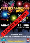 Report au 28 juin du feu d’artifice et de la fête de la musique en raison des conditions météorologiques