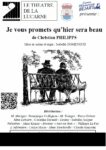 Pensez à vous inscrire pour la pièce de « Je vous promets qu’hier sera beau » ce samedi 9 novembre 2024 à 20h00